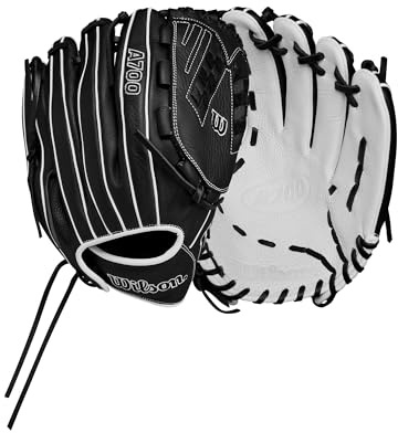 Wilson 2024 A700 Outfield Fastpitch Handschuh, 31,8 cm, Schwarz/Weiß