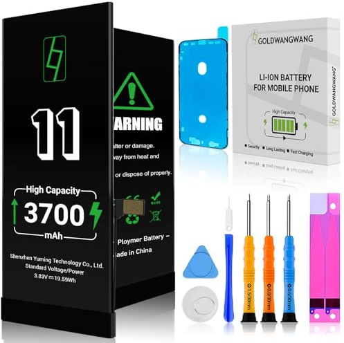 GOLDWANGWANG für iPhone 11 Akku, 3700mAh Hochkapazität, Komplettes Reparaturkit