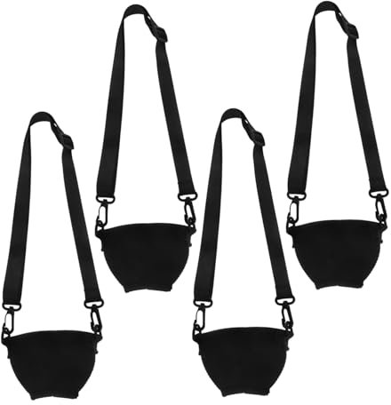 WHAMVOX Wine Glass Hangers Set 4pcs Large Neoprene Drinking Glass Sleeves Adjustable Neck Strap Stemmed Wine Cup Carrier Outdoor Beverage Holder for Christmas Wedding Party