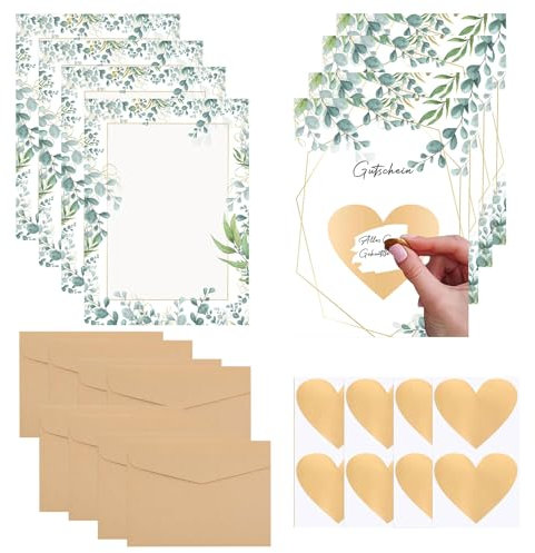Gutschein Zum Selber Ausfüllen,8 Stück Rubbellose Selber Machen,Gutscheine Zum Selber Ausfüllen,Rubbelkarten Zum Selber Beschriften,Mit 8 Herzform Kratzfilm 8 Kraftpapier Umschläge,Für Party,Hochzeit