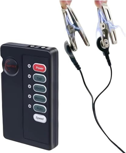 Electric Shock Nipple Clamps and Nipple Clip Chain Adjustable Current Level Electric Nipple Clamps Nipple Jewelry Non Piercing Suitable for Ladies Own Use and Flirting with Couples Style