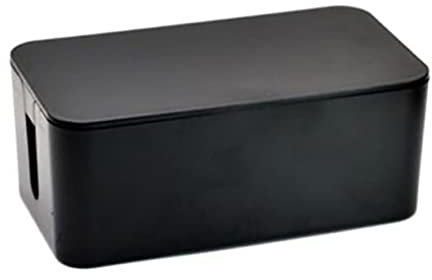 SHINEOFI Boîte De Rangement pour Multiprises Et Câbles Électriques, Organisateur De Câble en Plastique Noir Petit Format, Protection Filaire Sécurisée pour Usage Domestique Et Bureau