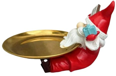 Plats de service de Noël – Assiettes à bonbons du Père Noël – Décoration de bureau – Plateau à bijoux pour décoration de maison, vacances, friandises, biscuits, noix, collation, bureau, salon, chambre