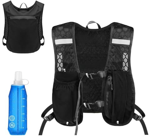 Running Vest with Water Bladder 500ml - Adjustable Hydration Vest for Running, Cycling & Hiking - Lightweight Breathable Design with Secure Storage Pockets