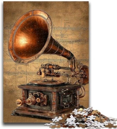 Jigsaws Puzzles 1000 Pieces for Adults Gifts Retro Gramophone Adult Jigsaw,Decompressing Intellectual Educational Toy Perfect Decoration (38x26cm)