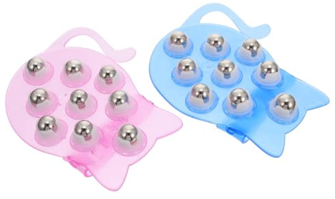 Warmhm Neun Perlen Massagegerät aus Kohlenstoffstahl mit Katzenförmigem Design 2 Stück 360 Grad Rotation Fördert die Durchblutung für Nacken und Beine