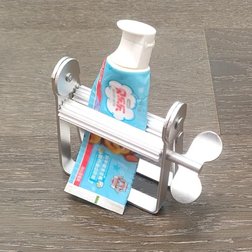 Metal Toothpaste Tube Squeezer - Rolling Toothpaste Squeezer, Paint Tube Wringer for Toothpaste, Artist, Hair Salon, Painter (Silvery)