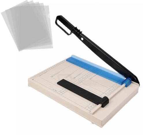 LANZLC Paper Cutter, Paper Cutter with 5 Folders, Lever Cutter A4/B5/A5/B6/B7, Scrapbooking Tool, Precise Scales Paper Cutter for