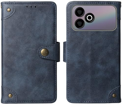Tnviud Flip Brief väska skal skydd för Cepter Nivo X3 6,75 tum äkta läder skal stativ mobiltelefon skydd premium plånbok fodral skyddsfodral (blå)