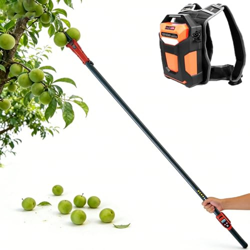 smafoseedding Récolteuse D'olives Électrique avec Perche Télescopique sans Fil De 1,75 À 3 M, Cueilleuse De Fruits Électrique, Batterie Dorsale 6 À 8 H, Double Vitesse pour Fruits Mous Et Durs 250W