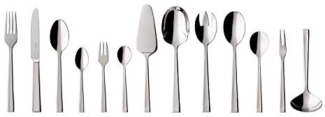 Villeroy & Boch Victor Tafelbesteck/pflegeleichtes Besteck Set aus poliertem, rostfreiem Edelstahl/geeignet für bis zu 12 Personen / 1 x Set (68-teilig)
