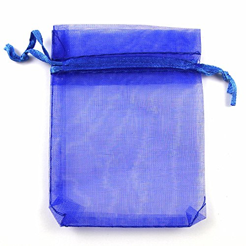 Boolavard 50 Schmucksachen für Taschen, MIXED Organza Schmucksachen, Wedding Party Xmas Gift Bags Violett Blau Rosa Gelb Schwarz 7 x 9 cm. Schwarz (Blau)