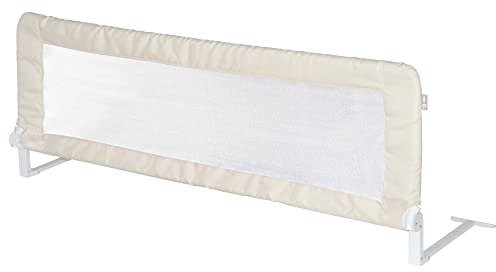 roba Bettschutzgitter Klipp-Klapp 150 cm - Rausfallschutz klappbar für Babys & Kinder - Schutzgitter für Kinderbetten - 50 cm hoch - Beige