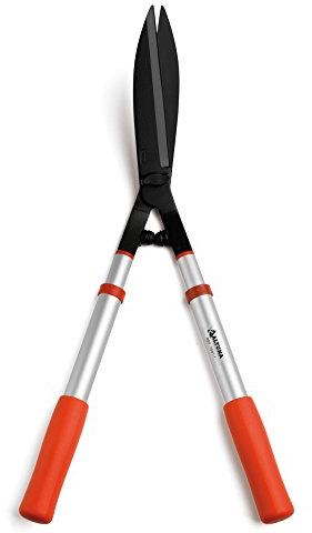 Heckenschere - Modell 1091T - Gerade, mit Teflon Beschichtete, Laminierte Klinge - Teleskopischer Aluminiumgriff und Gummipuffer - 67-105 cm - Schnelles und Bequemes Einstellen - Altuna