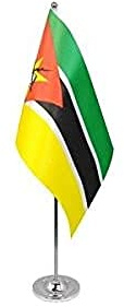 AZ FLAG Bordsflagga Moçambique 22x15 cm Moçambikisk Satin Metallfot
