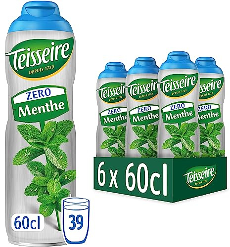 Lote de 6 siropes de menta Teisseire Zero azúcar