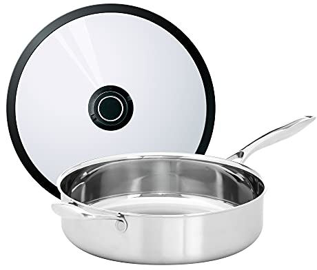 Black Cube Cubo Nero Inox, Padella Sauté con Coperchio, 11 Dia., 4,5 qt.