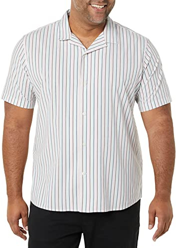 Amazon Essentials Camicia Estiva in Cotone a Maniche Corte Stile Resort Colletto con Bottoni Uomo