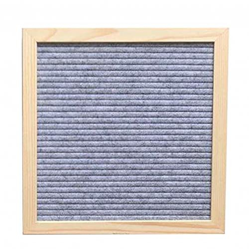 SagaSave Filt bokstavstavla 25 cm x 25 cm anslagstavla skylt utbytbara bokstäver siffror träram dekorativ flerfärgad för hem kök klassrum affärer (grå)