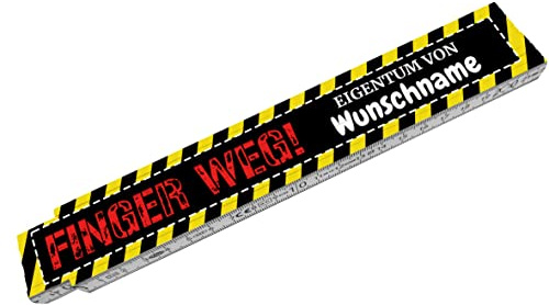 Finger Weg Meterstab für Handwerker mit Wunschname - personalisiert mit deinem Namen - als Geschenk für Bauarbeiter die ihren Zollstock verlieren