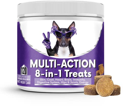 NutriPaw 8-in-1 Multi-Vitamin Treats For Dogs - Brain, Heart, Skin, Coat, Immunity, Digestion, Joints & Energy - Perfect for Small, Medium and Large Dogs