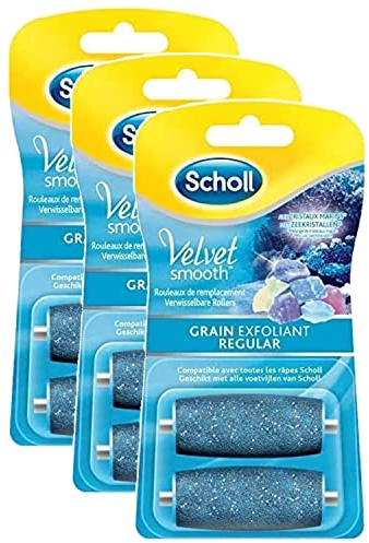 SCHOLL Lot de 3 Velvets Smooth - Rouleaux de Remplacement - Grain Exfoliant Kit de 2 recharges