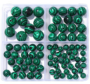 6-12mm Naturstein Grüner Malachit Perlen Kit Runde echten echten Stein glatt Perlen lose Edelsteine DIY Perle für Armband Halskette Ohrringe Schmuckherstellung