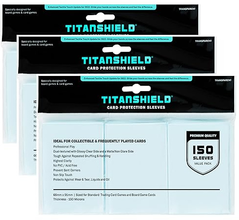 TitanShield genomskinliga kortfodral (3-pack) - passar Pokemon, brädspel | Kompatibel med Pokemon, MTG Magic the Gathering, One Piece, Lorcana, Flesh & Blood - Däckskydd för samlarkort.