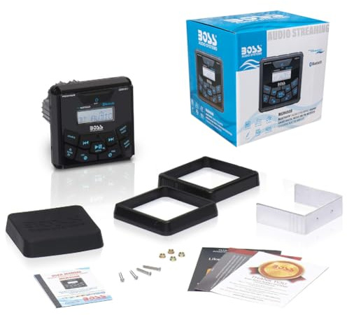 Kit Set para Boss Audio Systems MGR450B 1 Receptor estéreo Marino Am/FM, indicador de Receptor de Medios Digitales, Bluetooth Incorporado, Resistente al Agua, 1 Pieza