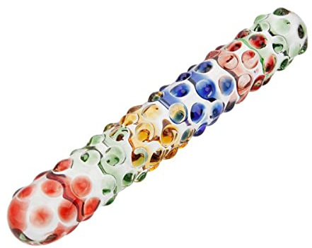 AAKOMA Consolador de cristal con punto G para pene, tapón Anal de cristal colorido, consolador de doble punta, juguete sexual para adultos, adecuado para parejas, mujeres y hombres