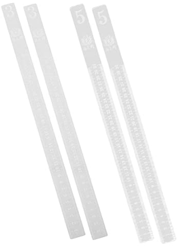 Mikinona Acrylic Baking Ruler Set 2 Pairs Rolling Pin Guides for Dough Thickness Measurement (3mm 5mm) for Cookies Pastries and Pizza