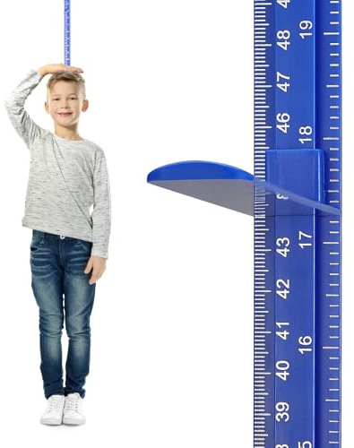 Egoldto Höhenmessung für Wand, Kinder und Erwachsene, 3D-abnehmbarer Wachstumshöhenstab, wandmontiertes Spleiß-Höhenlineal für Kinder, Baby, Kinderzimmer, 200,7 cm, Blau