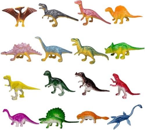 YUNHENTONG Kleine Dinosaurier Figuren Set, 16 PCS Mini Dinos, Tierfiguren, Spielzeugfiguren, Tolles Partyspielzeug für Kinder (D)