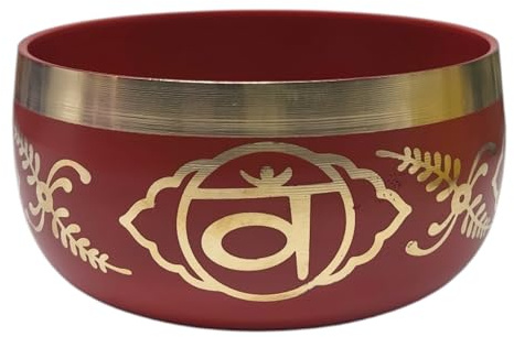 Cuencos Tibetanos de 7 Chakras, Fabricados en Metal, para Meditación, Sonido, Paz, Atención Plena, Yoga (Naranja)