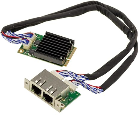 KALEA INFORMATIQUE Tarjeta controladora de Red Mini PCI Express MiniPCIE de 2 Puertos de Cobre RJ45 LAN Dual de 2,5 GIGABIT ETHERNET con chipset Intel I226 SRKTV