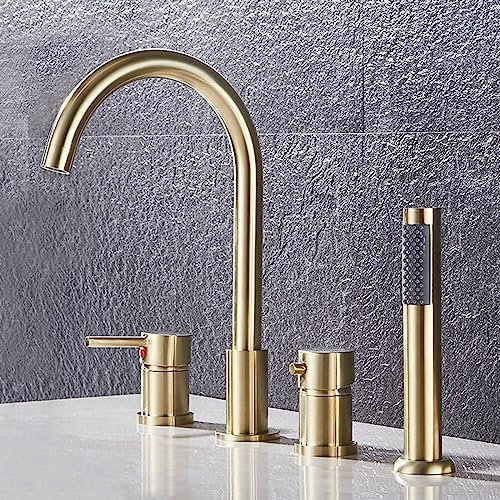 bath mixer tap with shower attachment, deck mount 4 hole bath taps set, mixer shower taps for bath,a