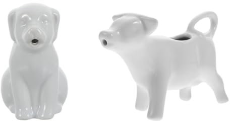 MAGICLULU 2pcs Ceramic Animal Shaped Creamer Handle Small Milk Pitcher for Cafes Pouring Milk Cup Animal Mug