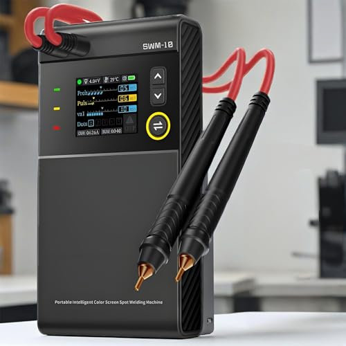 smafoseedding Soldadora por Puntos De Doble Pulso 2025 Y Batería Externa con 2 Baterías De 5000 mAh Y Pantalla A Color,Soldadura De 0,25 Mm, Bolígrafo De Soldadura De Latón | Equipos De Soldadura