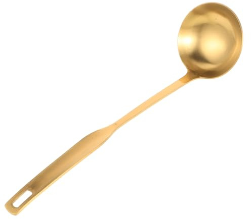 Healifty Louche En Acier Inoxydable Dorée Cuillère à Soupe Épaisse 304 Ustensiles Cuisine Robustes Grosse Cuillère Pour Potages Et Cuisine 1 Pièce