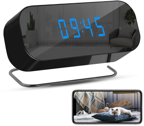 Wireless Smart Clock Camera WiFi Hidden Cameras 1080P HD Mini Spy Nanny Cam | Night Vision, Motion Detection, Remote Viewing, Loop Recording Wireless Indoor Security Camera for Home/Office/Pet/Baby