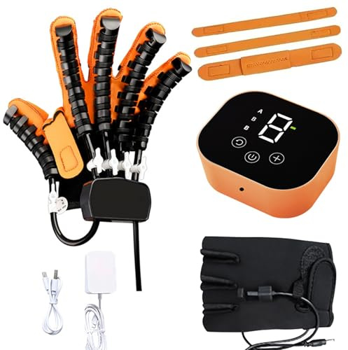 GAOXIAO Guantes de Rehabilitación Robótica de Ictus para la Mano Izquierda, Guantes de Fisioterapia para Parálisis Infarto Cerebral, Aparato para Rehabilitación de la Rigidez Left Hand M