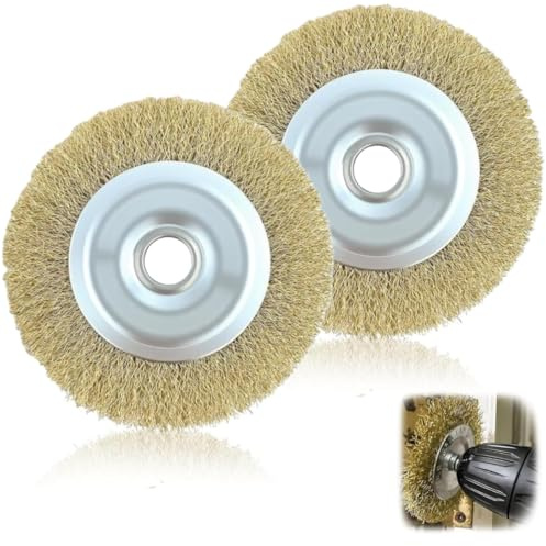 2Pcs Wire Wheel Brush for Ryobi Patio Cleaner Wire Brush Replacement for Ryobi RAC814 RY18PCA-0 OPC1800 OPC1815 EFB 400/401, with Arbor Hole, for Cleaning Rust Joint Debris(115 x 16 x 10mm)