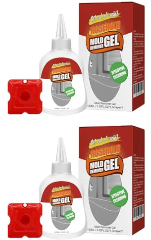 Gel removedor de moho, limpiador antimoho y moho de acción rápida para lavadora, sello de goma, baño, cocina, azulejos, lechada y sellador, gel penetrante profundo con diseño fácil de apretar (2