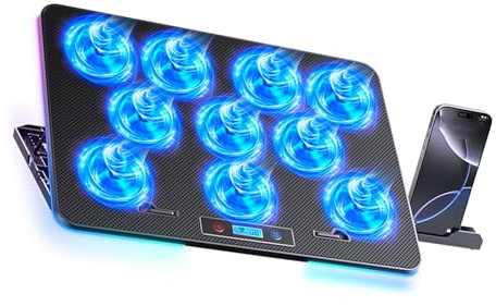 HDOYTXXM Raffreddatori per Laptop ergonomici RGB per dispositivi Gioco Supporto Universale da 14-17, 3 Pollici Migliora trasferimento Calore Costruzione in Metallo Raffreddatori per Laptop