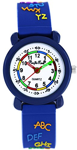 Pacific Time Armbanduhr Kinder Junge Mädchen Lernuhr ABC Lernen Kinderuhr analog Quarz Uhr