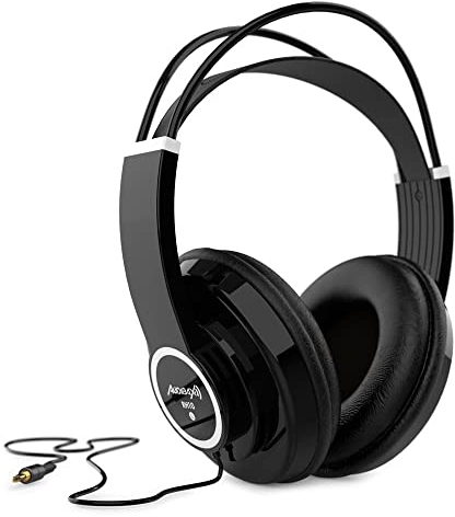 Audibax RH10 - DJ Headphones with 3 m Cable - Stereo Mixing Headphones and Studio Monitor - 50 mm Driving - 3.5 and 6.3 mm Jack - Semi-Open Design with Good Insulation