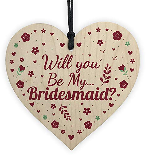 RED OCEAN Will You Be My Bridesmaid Invitation Handmade Wooden Heart Wedding Asking Friendship Gift Wedding Card Accessories