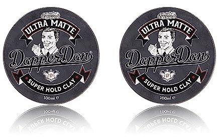 Dapper Dan Argile capillaire ultra mat, tenue longue durée, parfum vanille et framboise, 2 x 100 ml