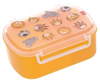 SIGIKID 25133 Brotzeitbox Zoo OnTour Lunchbox BPA-frei Mädchen und Jungen empfohlen ab 2 Jahren gelb
