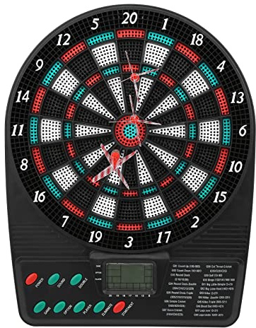 Mxtech Jeu de fléchettes électronique, Jeu de fléchettes à Score Automatique, écran de Notation LCD alimenté par Batterie pour boîte de Nuit de Bar extérieur à la Maison((Electronic Target))